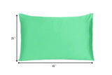 Green Dreamy Set Of 2 Silky Satin King Pillowcases - Homeroots - Flyclothing LLC