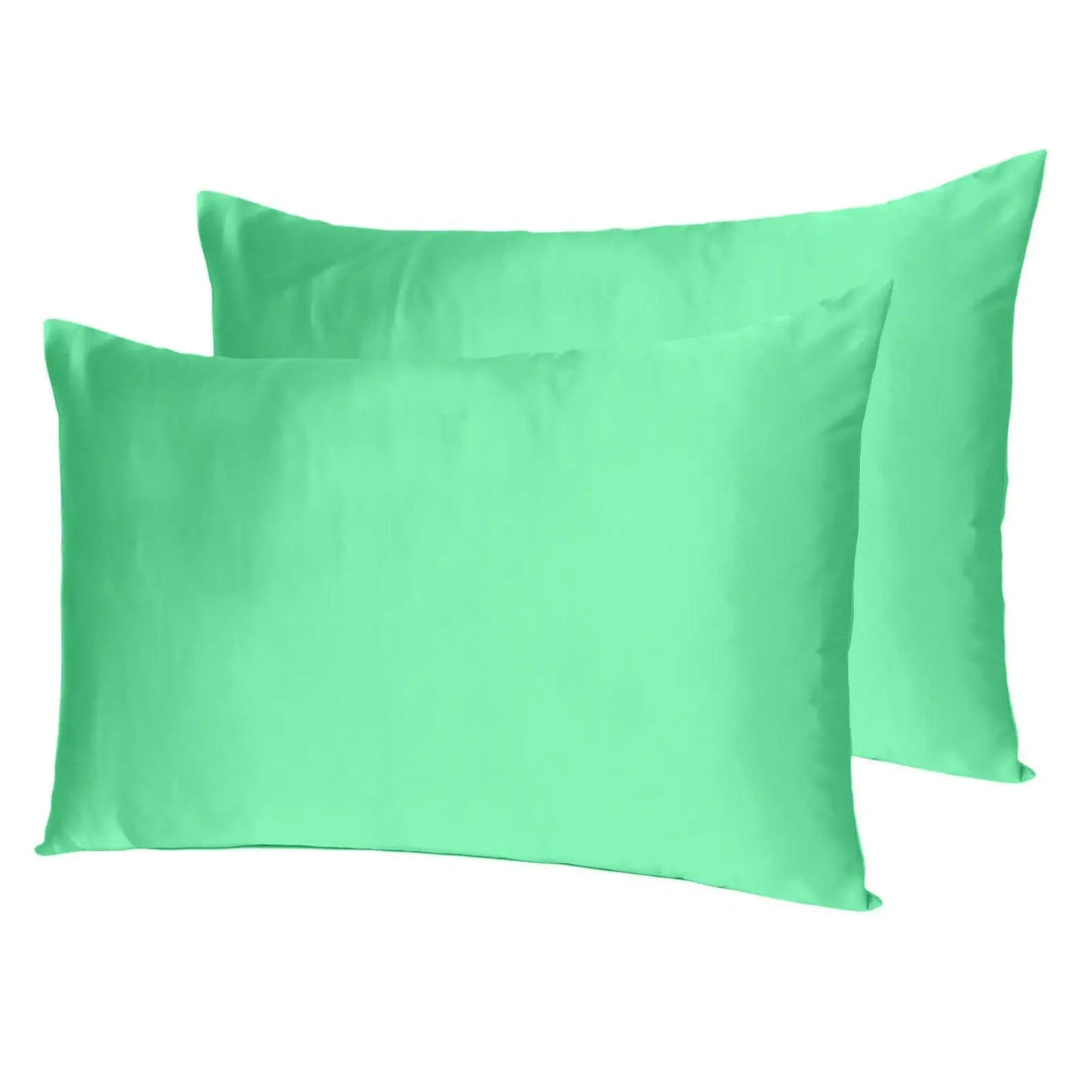 Green Dreamy Set Of 2 Silky Satin King Pillowcases - Homeroots - Flyclothing LLC
