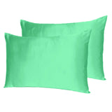 Green Dreamy Set Of 2 Silky Satin King Pillowcases - Homeroots - Flyclothing LLC