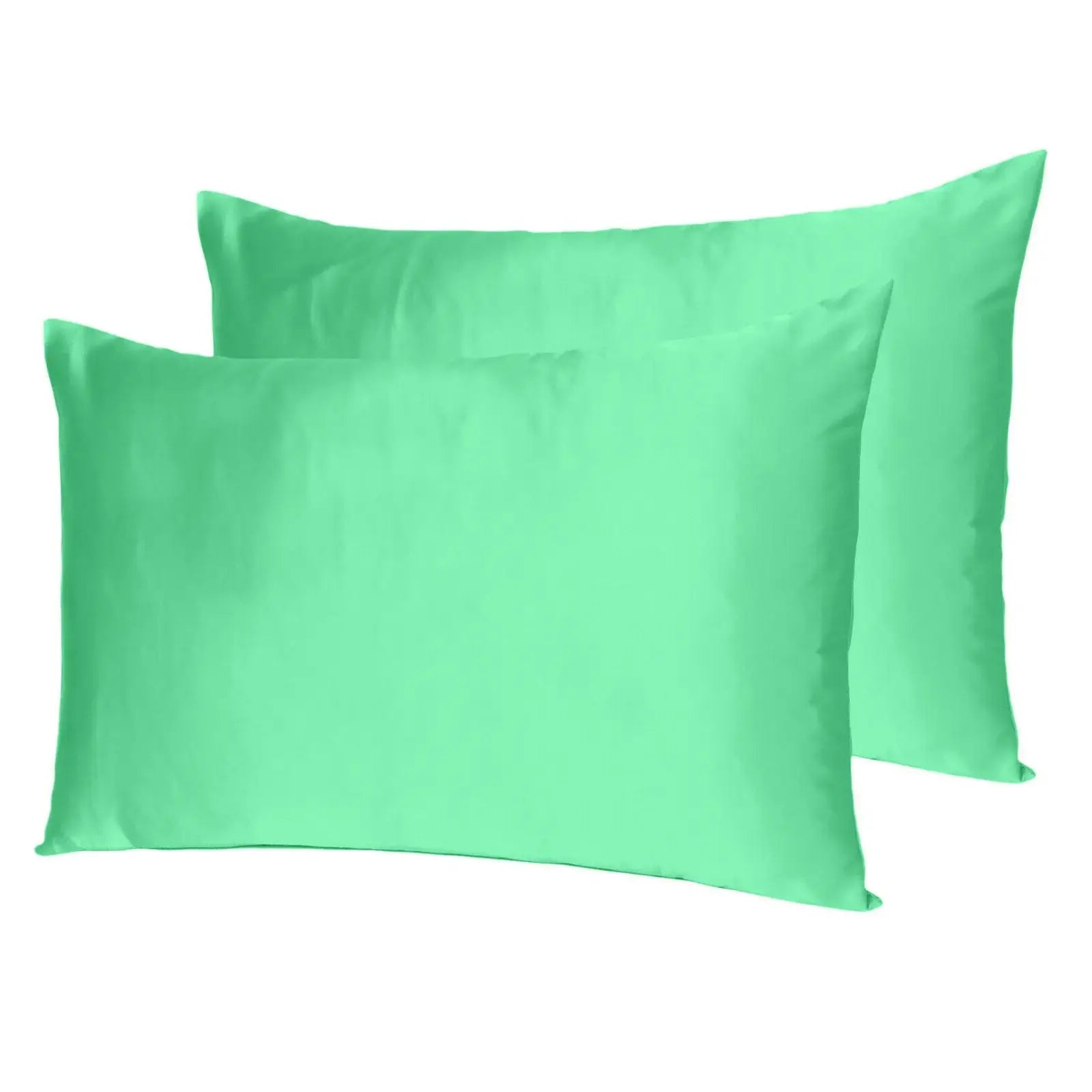 Green Dreamy Set Of 2 Silky Satin King Pillowcases - Homeroots - Flyclothing LLC