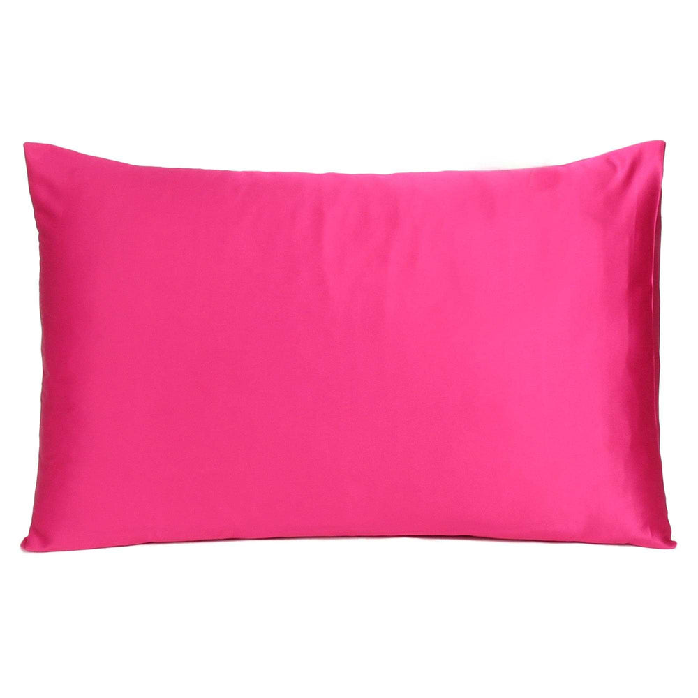 Fuchsia Dreamy Set Of 2 Silky Satin King Pillowcases - Homeroots - Flyclothing LLC