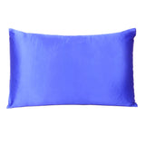 Royal Blue Dreamy Set Of 2 Silky Satin King Pillowcases - Homeroots