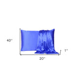 Royal Blue Dreamy Set Of 2 Silky Satin King Pillowcases - Homeroots - Flyclothing LLC