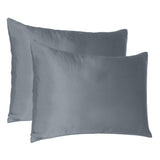 Dark Gray Dreamy Set Of 2 Silky Satin King Pillowcases - Homeroots