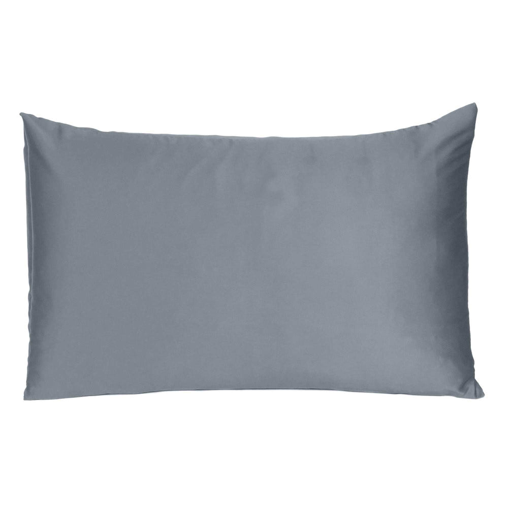 Dark Gray Dreamy Set Of 2 Silky Satin King Pillowcases - Homeroots - Flyclothing LLC