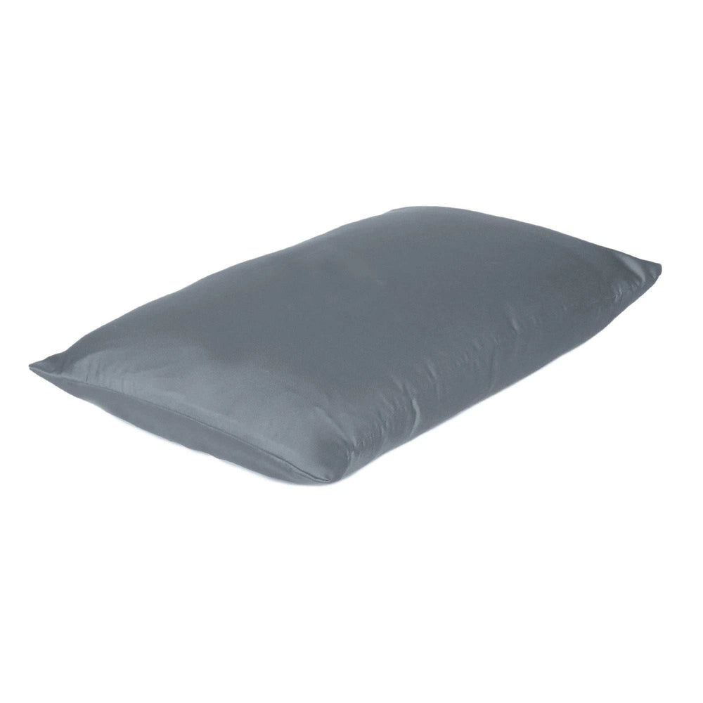 Dark Gray Dreamy Set Of 2 Silky Satin King Pillowcases - Homeroots - Flyclothing LLC