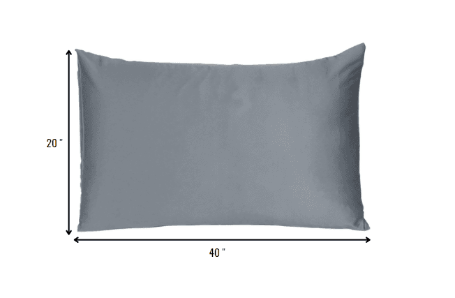Dark Gray Dreamy Set Of 2 Silky Satin King Pillowcases - Homeroots - Flyclothing LLC