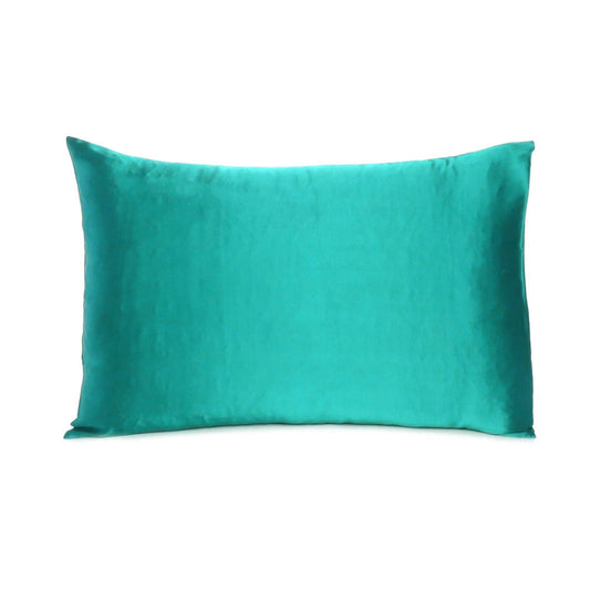 Teal Dreamy Set Of 2 Silky Satin King Pillowcases - Homeroots - Flyclothing LLC