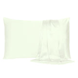 Ivory Dreamy Set Of 2 Silky Satin King Pillowcases - Homeroots