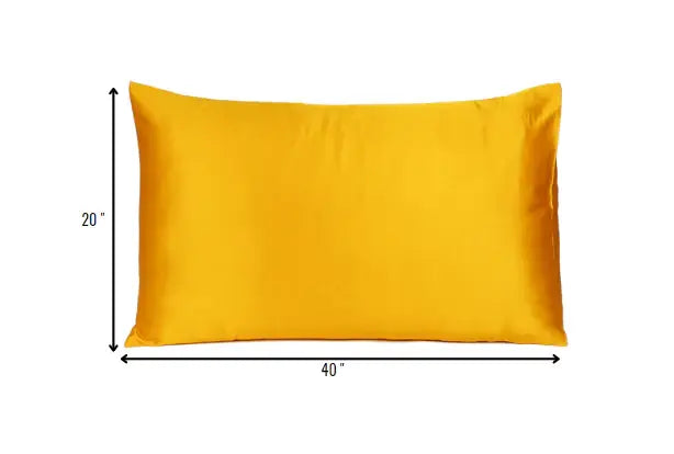 Goldenrod Dreamy Set Of 2 Silky Satin King Pillowcases - Homeroots - Flyclothing LLC