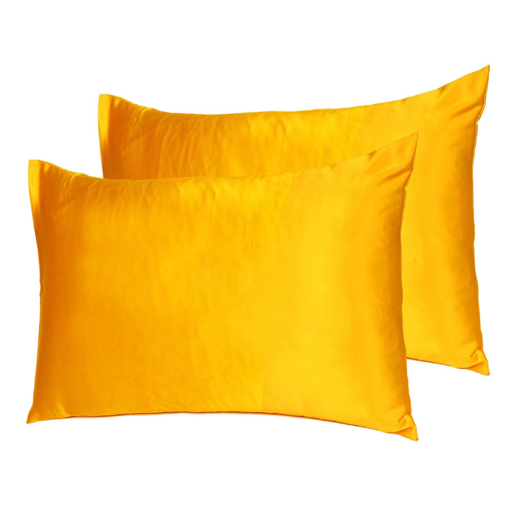 Goldenrod Dreamy Set Of 2 Silky Satin King Pillowcases - Homeroots - Flyclothing LLC