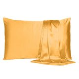 Apricot Dreamy Set Of 2 Silky Satin Standard Pillowcases - Homeroots