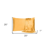 Apricot Dreamy Set Of 2 Silky Satin Standard Pillowcases - Homeroots - Flyclothing LLC
