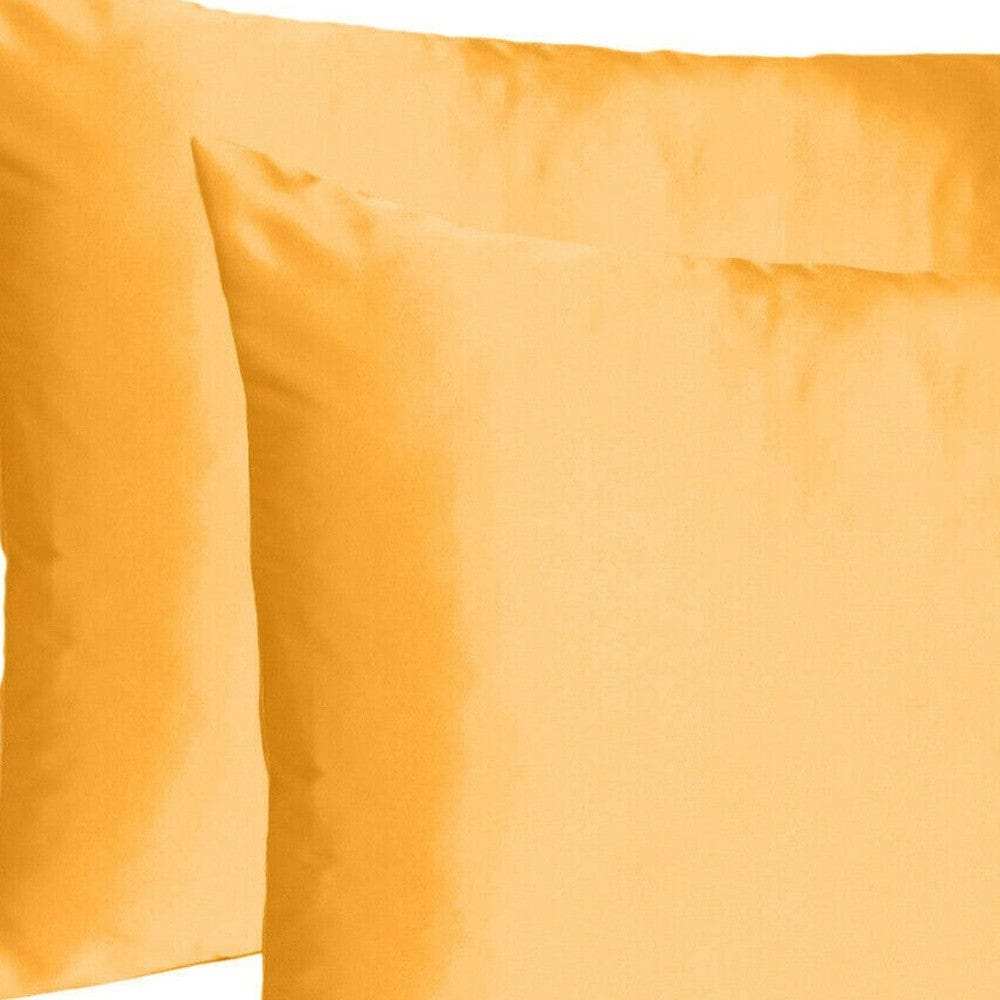 Apricot Dreamy Set Of 2 Silky Satin Standard Pillowcases - Homeroots - Flyclothing LLC