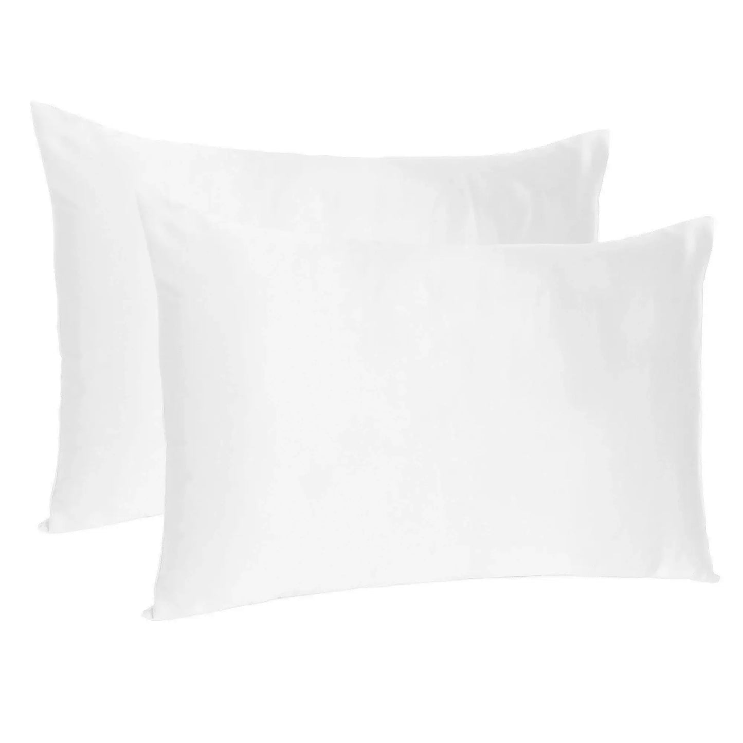 White Dreamy Set Of 2 Silky Satin Standard Pillowcases - Homeroots - Flyclothing LLC