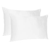 White Dreamy Set Of 2 Silky Satin Standard Pillowcases - Homeroots - Flyclothing LLC