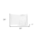 White Dreamy Set Of 2 Silky Satin Standard Pillowcases - Homeroots - Flyclothing LLC