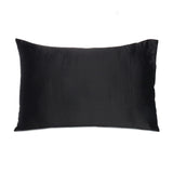 Black Dreamy Set Of 2 Silky Satin Standard Pillowcases - Homeroots