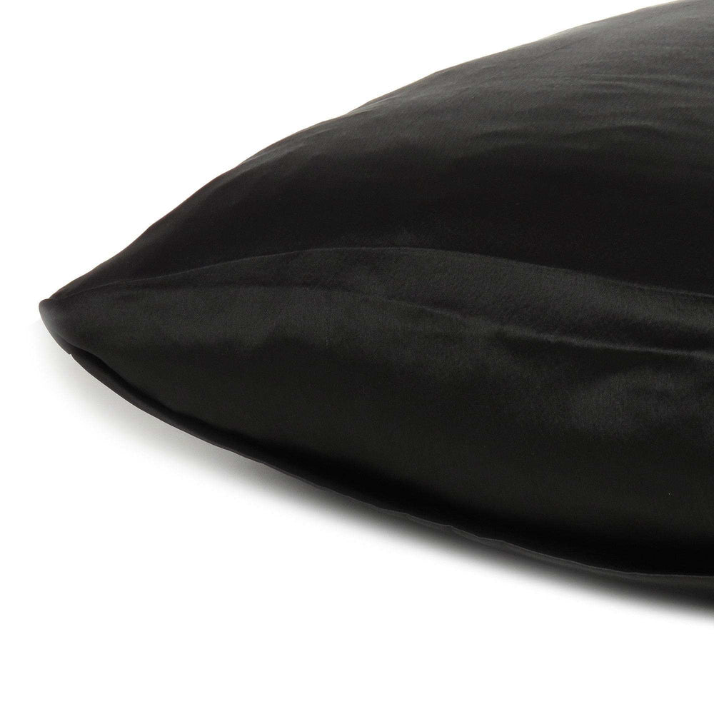 Black Dreamy Set Of 2 Silky Satin Standard Pillowcases - Homeroots - Flyclothing LLC