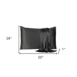 Black Dreamy Set Of 2 Silky Satin Standard Pillowcases - Homeroots - Flyclothing LLC