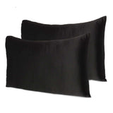 Black Dreamy Set Of 2 Silky Satin Standard Pillowcases - Homeroots - Flyclothing LLC
