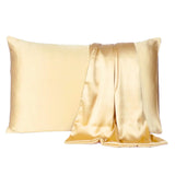 Pale Yellow Dreamy Set Of 2 Silky Satin Standard Pillowcases - Homeroots - Flyclothing LLC