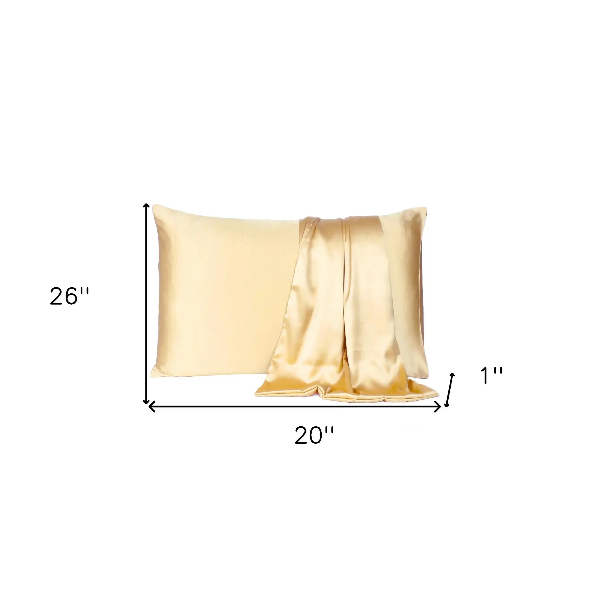 Pale Yellow Dreamy Set Of 2 Silky Satin Standard Pillowcases - Homeroots - Flyclothing LLC