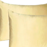 Pale Yellow Dreamy Set Of 2 Silky Satin Standard Pillowcases - Homeroots - Flyclothing LLC