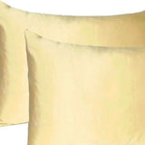 Pale Yellow Dreamy Set Of 2 Silky Satin Standard Pillowcases - Homeroots - Flyclothing LLC