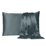 Gray Dreamy Set Of 2 Silky Satin Standard Pillowcases - Homeroots