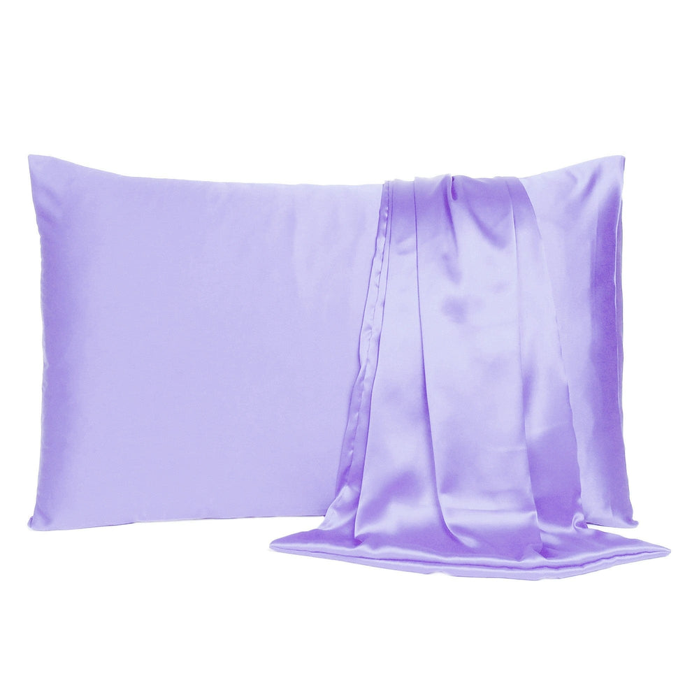 Purple Dreamy Set Of 2 Silky Satin Standard Pillowcases - Homeroots