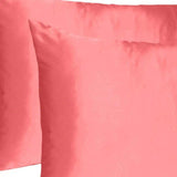 Coral Dreamy Set Of 2 Silky Satin Standard Pillowcases - Homeroots - Flyclothing LLC