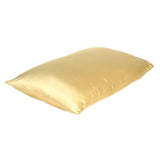 Gold Dreamy Set Of 2 Silky Satin Standard Pillowcases - Homeroots