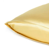 Gold Dreamy Set Of 2 Silky Satin Standard Pillowcases - Homeroots