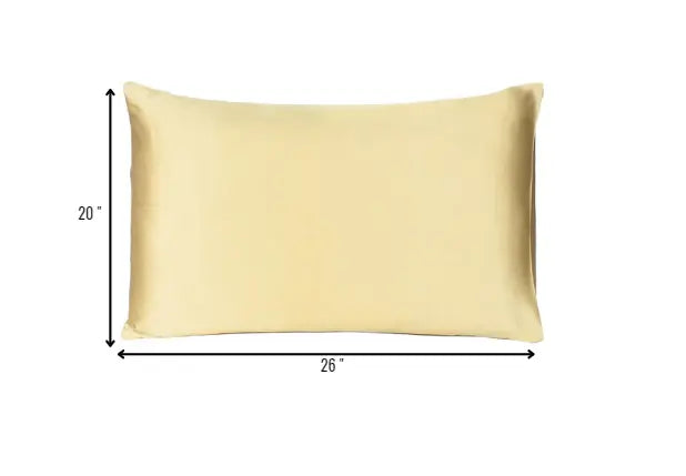 Gold Dreamy Set Of 2 Silky Satin Standard Pillowcases - Homeroots - Flyclothing LLC