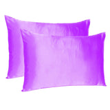 Violet Dreamy Set Of 2 Silky Satin Standard Pillowcases - Homeroots