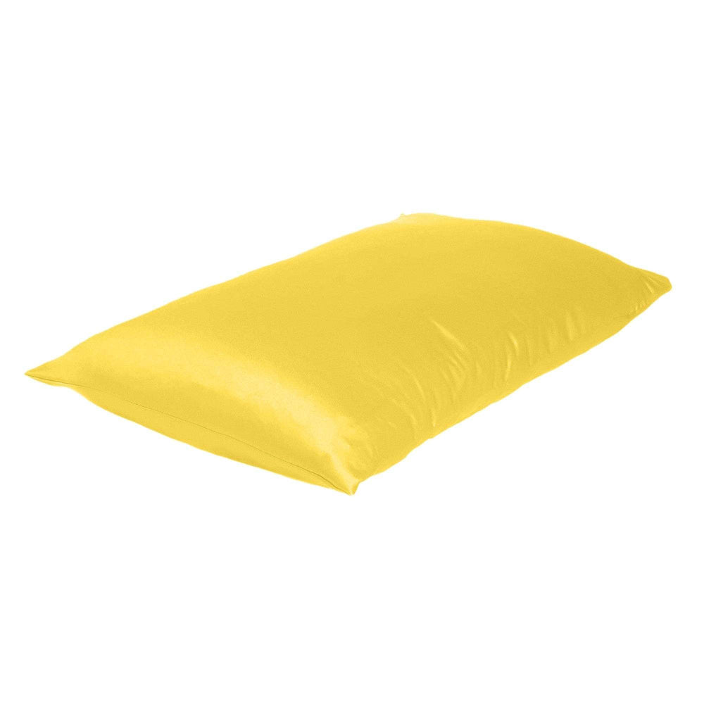Lemon Dreamy Set Of 2 Silky Satin Standard Pillowcases - Homeroots - Flyclothing LLC