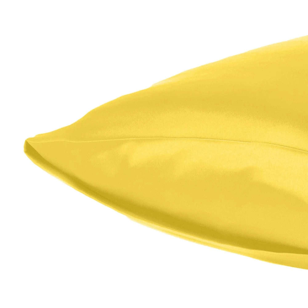Lemon Dreamy Set Of 2 Silky Satin Standard Pillowcases - Homeroots - Flyclothing LLC