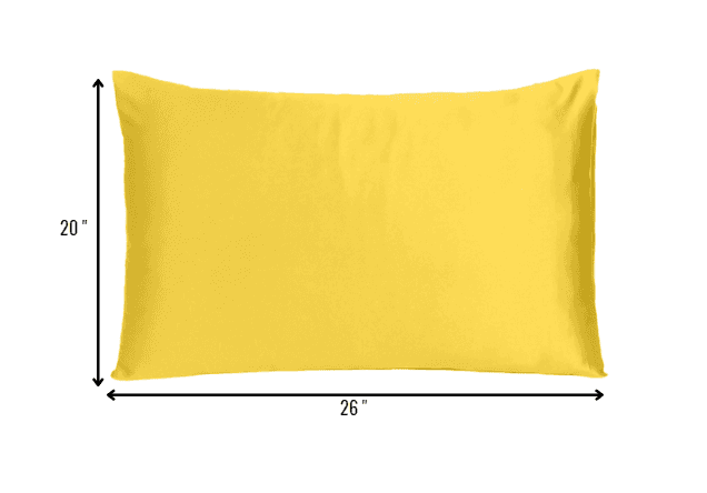 Lemon Dreamy Set Of 2 Silky Satin Standard Pillowcases - Homeroots - Flyclothing LLC