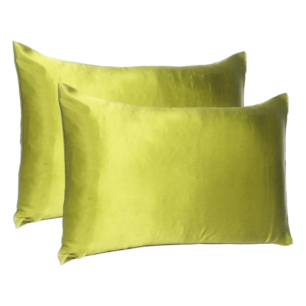 Lemongrass Dreamy Set Of 2 Silky Satin Standard Pillowcases - Homeroots - Flyclothing LLC