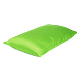 Bright Green Dreamy Set Of 2 Silky Satin Standard Pillowcases - Homeroots