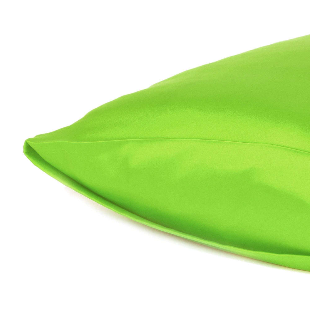 Bright Green Dreamy Set Of 2 Silky Satin Standard Pillowcases - Homeroots - Flyclothing LLC