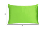 Bright Green Dreamy Set Of 2 Silky Satin Standard Pillowcases - Homeroots - Flyclothing LLC