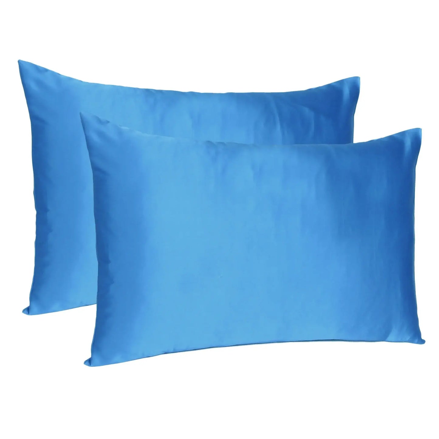 Bright Blue Dreamy Set Of 2 Silky Satin Standard Pillowcases - Homeroots - Flyclothing LLC