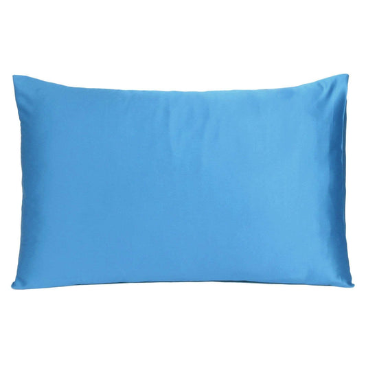 Bright Blue Dreamy Set Of 2 Silky Satin Standard Pillowcases - Homeroots - Flyclothing LLC