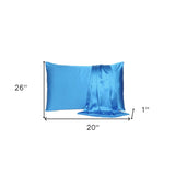 Bright Blue Dreamy Set Of 2 Silky Satin Standard Pillowcases - Homeroots - Flyclothing LLC