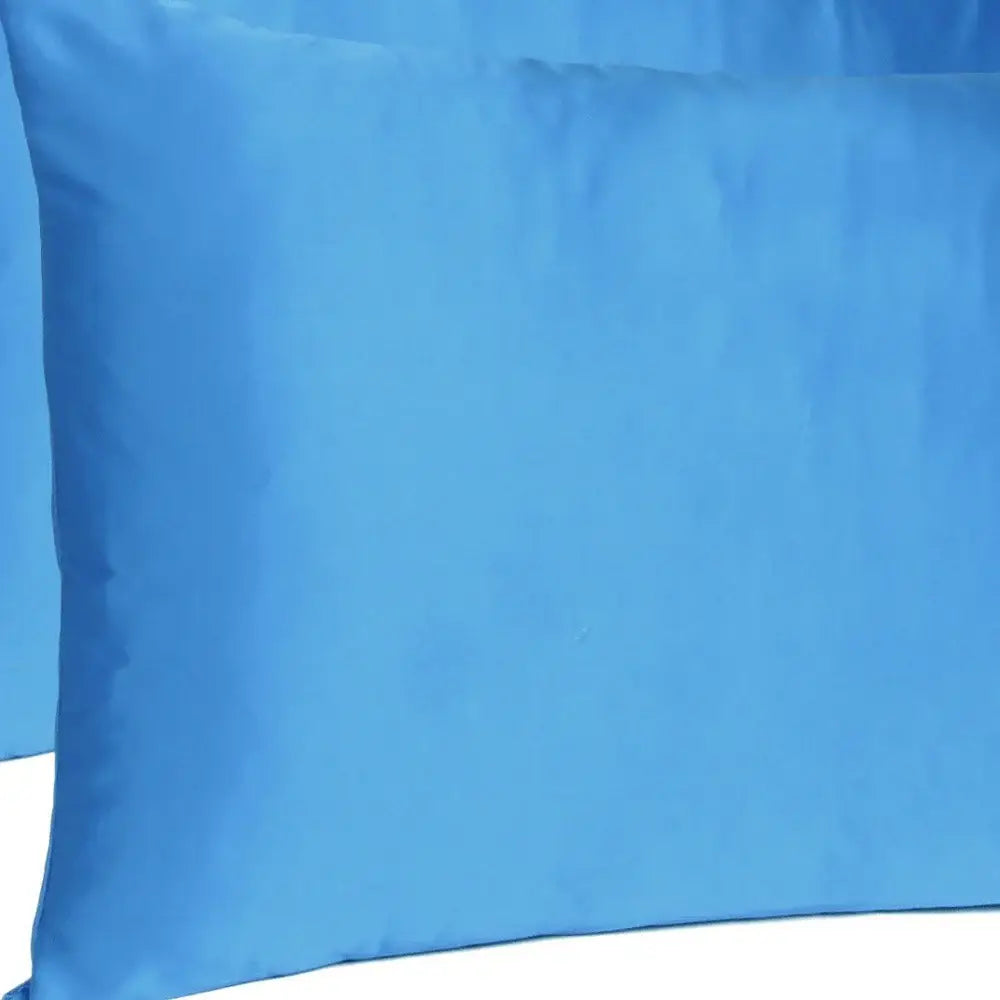 Bright Blue Dreamy Set Of 2 Silky Satin Standard Pillowcases - Homeroots - Flyclothing LLC