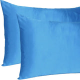 Bright Blue Dreamy Set Of 2 Silky Satin Standard Pillowcases - Homeroots - Flyclothing LLC
