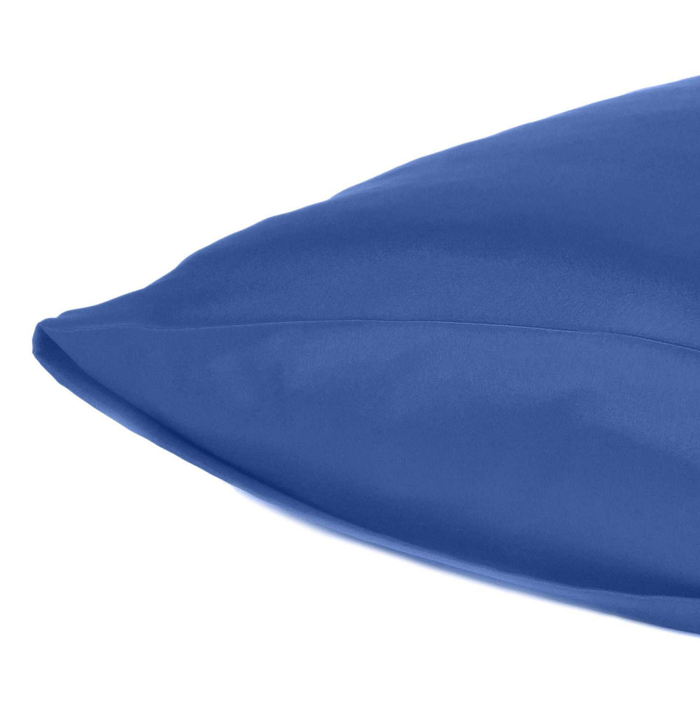 Navy Blue Dreamy Set Of 2 Silky Satin Standard Pillowcases - Homeroots - Flyclothing LLC