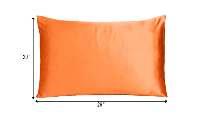 Orange Dreamy Set Of 2 Silky Satin Standard Pillowcases - Homeroots - Flyclothing LLC